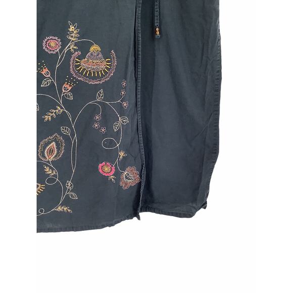 Unbranded Black Embroidered Midi Wrap Skirt - Picture 5 of 7